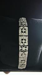 Gold-Diamond Bracelet 99 Diamonds 2.97 Carat T.W. 14K White Gold 31.2g